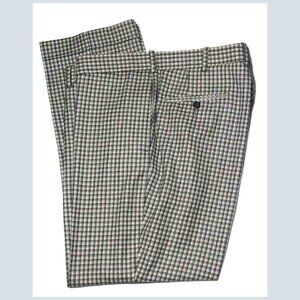 Vintage Tom James Wool Flannel Dress Pants Gray White Check Size 38 X 29